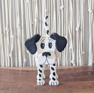 Vintage Handmade Wooden Dalmatians – 6" Tall – Adorable Rustic Decor